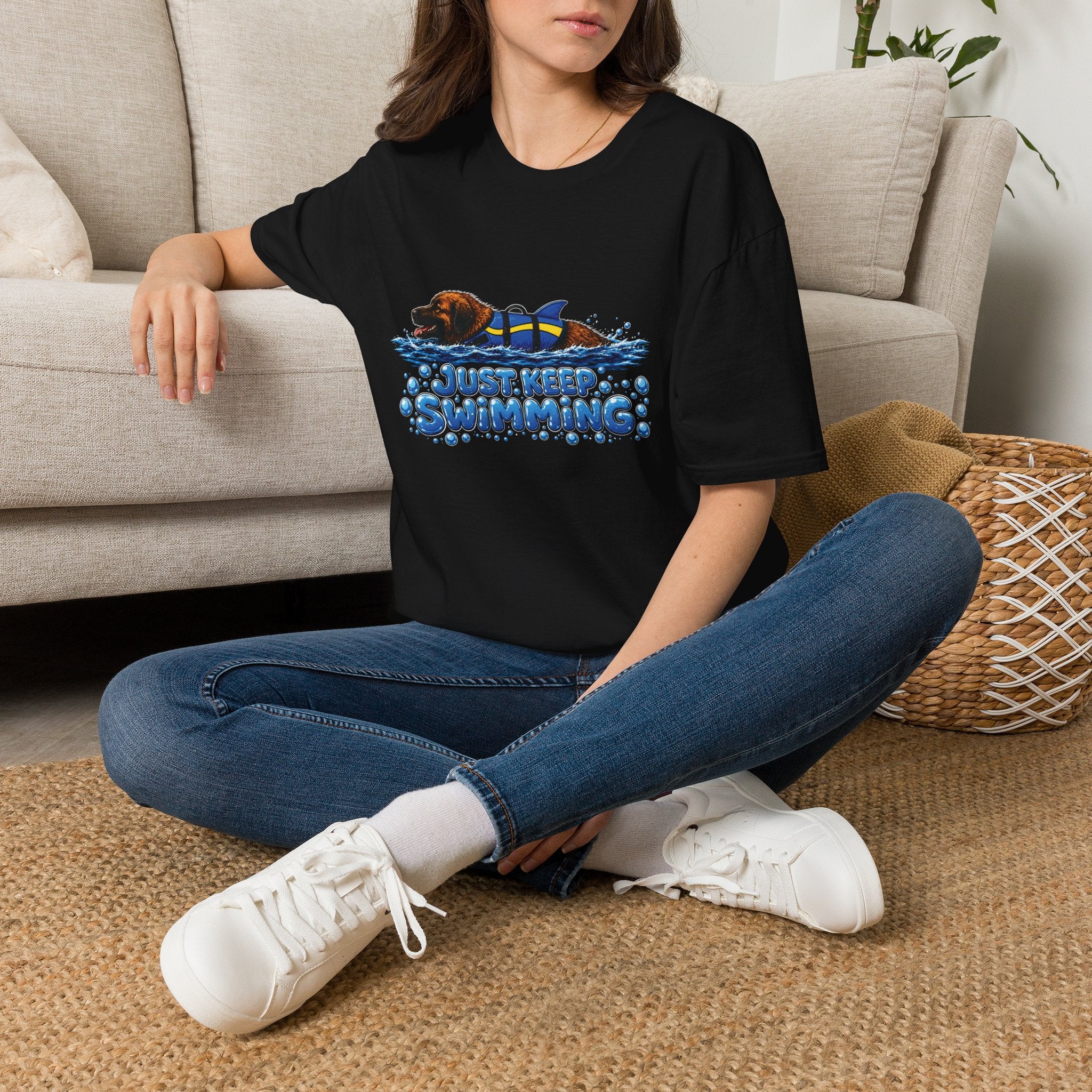 'Just Keep Swimming' - Leonberger T-Shirt