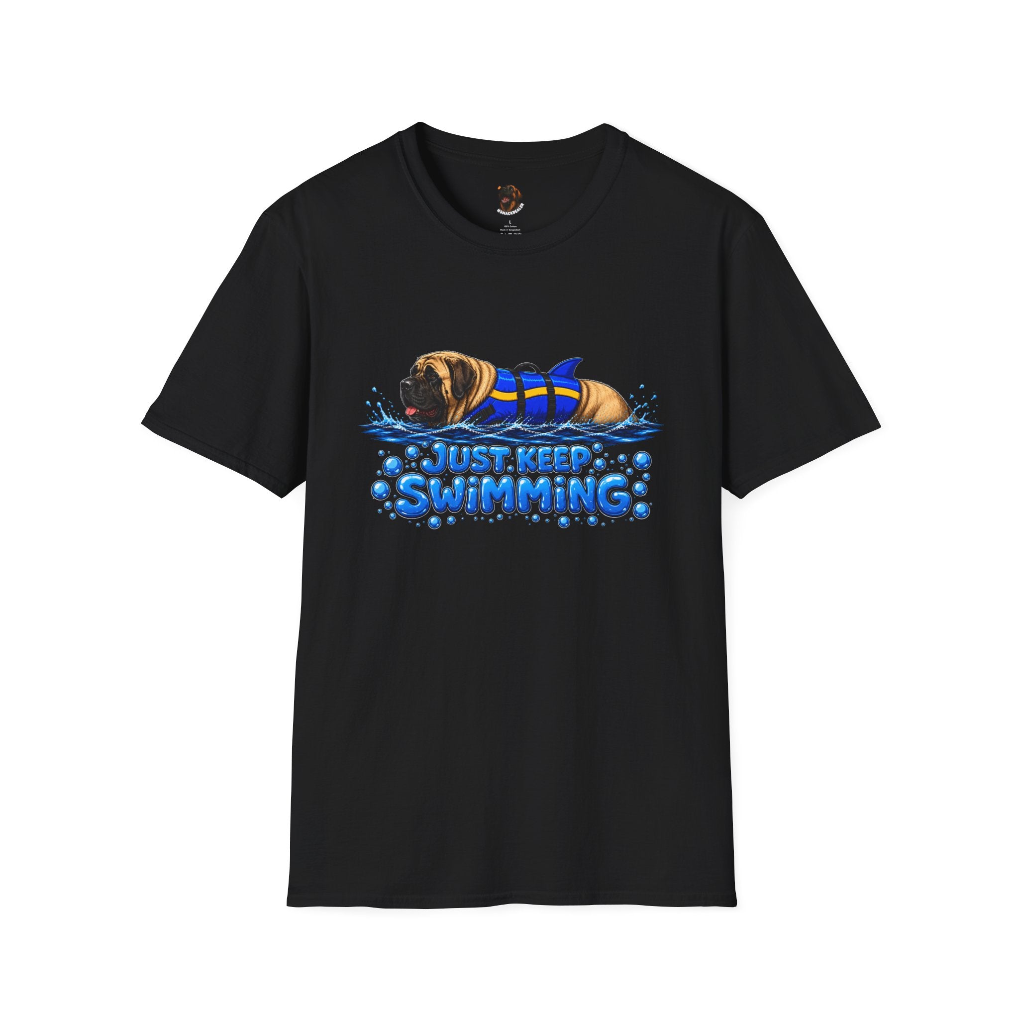 'Just Keep Swimming' - English Mastiff T-Shirt