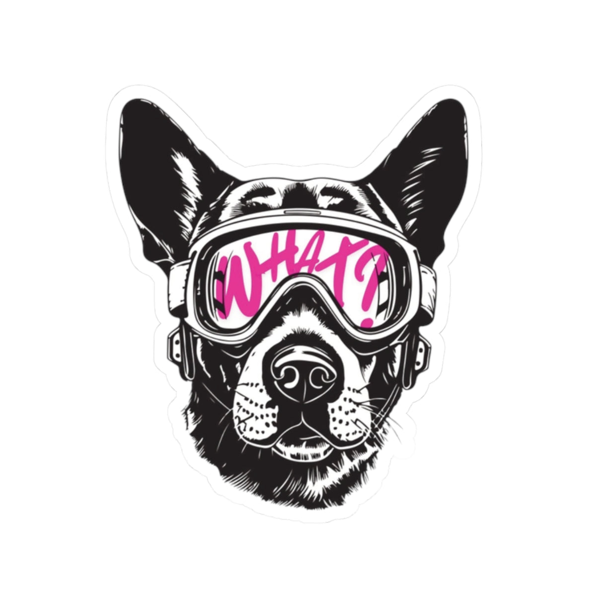 ‘What?’ - German Shepherd - Kiss Cut Sticker