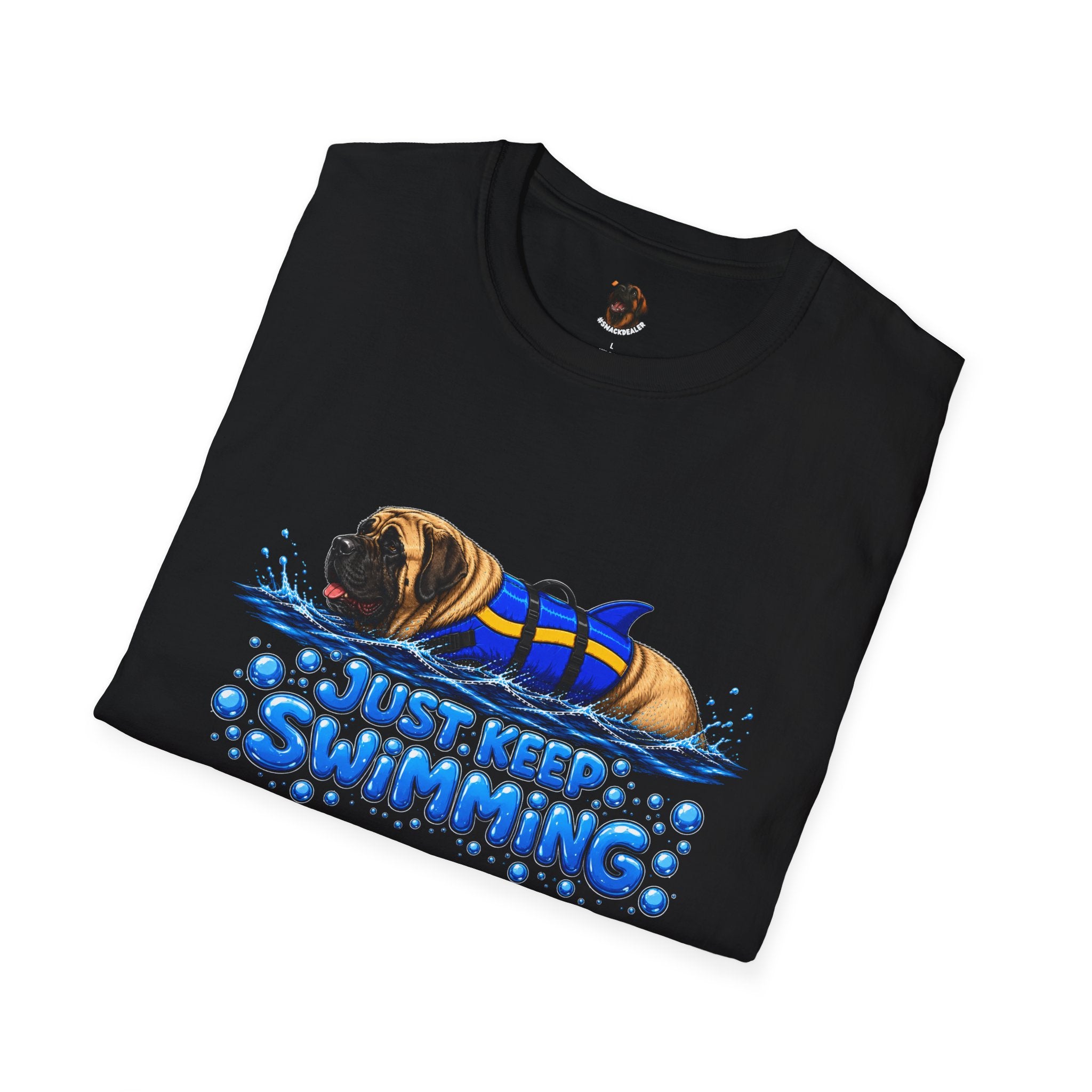 'Just Keep Swimming' - English Mastiff T-Shirt