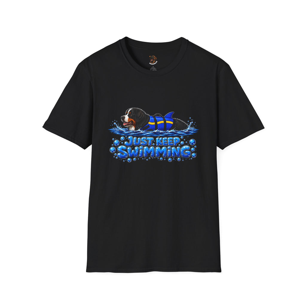 'Just Keep Swimming' - Bernese Mountain Dog T-Shirt