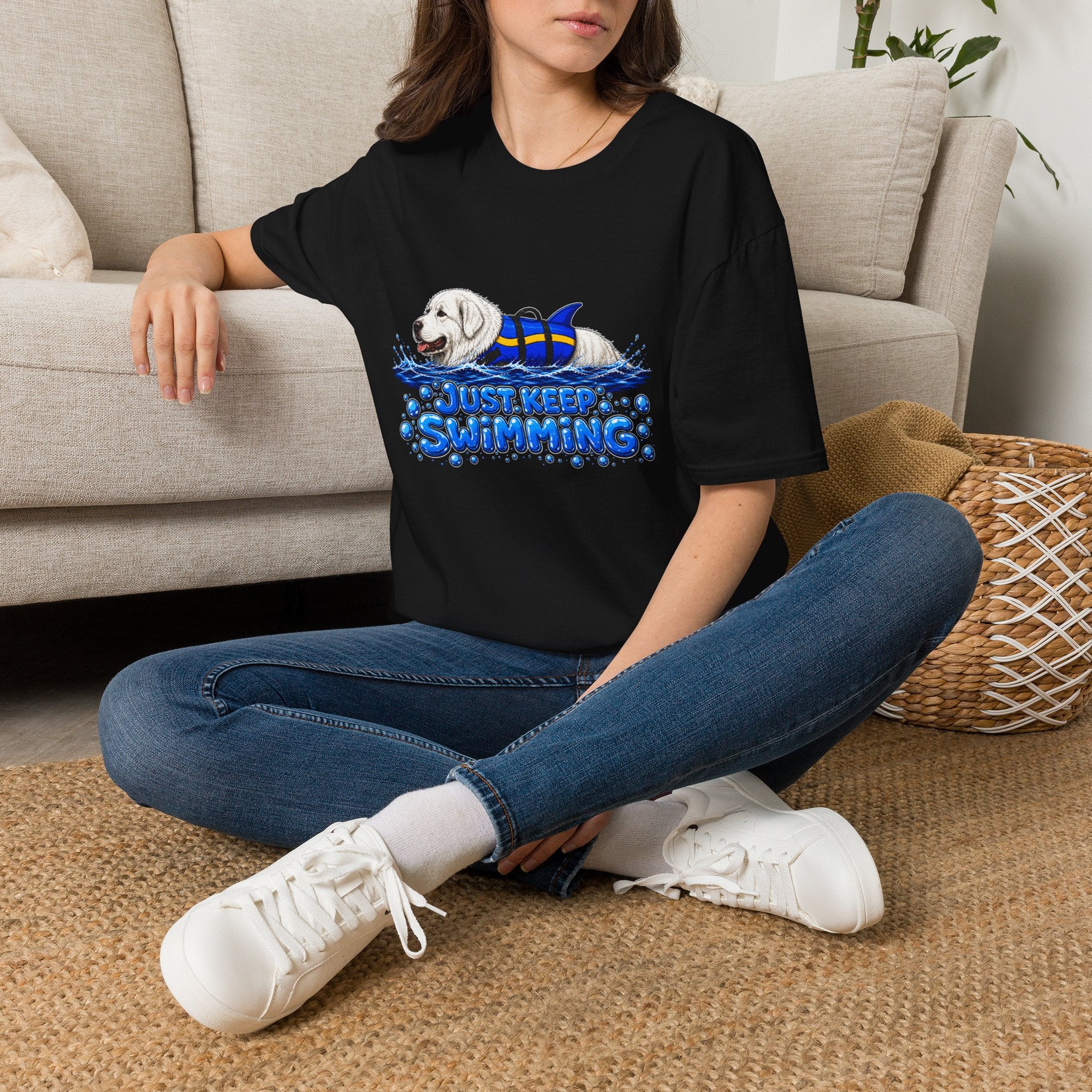 'Just Keep Swimming' - Great Pyrenees T-Shirt